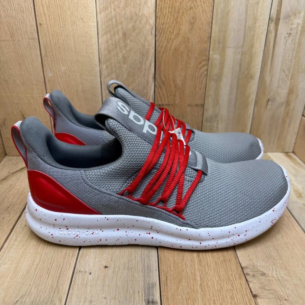 Adidas Men's Lite Racer Adapt 7.0 Gray/Red/White Sz 11 Cloudfoam Sneakers NWT - Picture 4 of 14